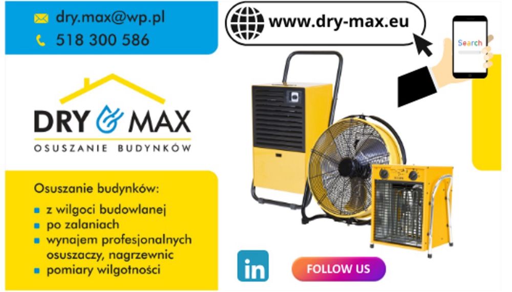 Osuszanie Budynków ,Wynajem Osuszaczy Powietrza -Ostrów WLKP ,Kalisz
