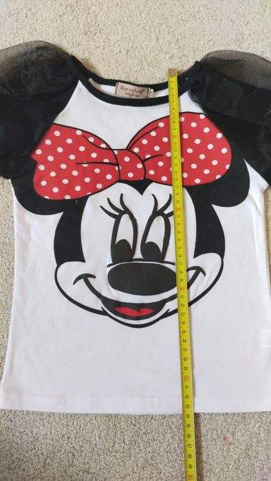 Bluzeczka myszka Minnie koronkowe rękawy