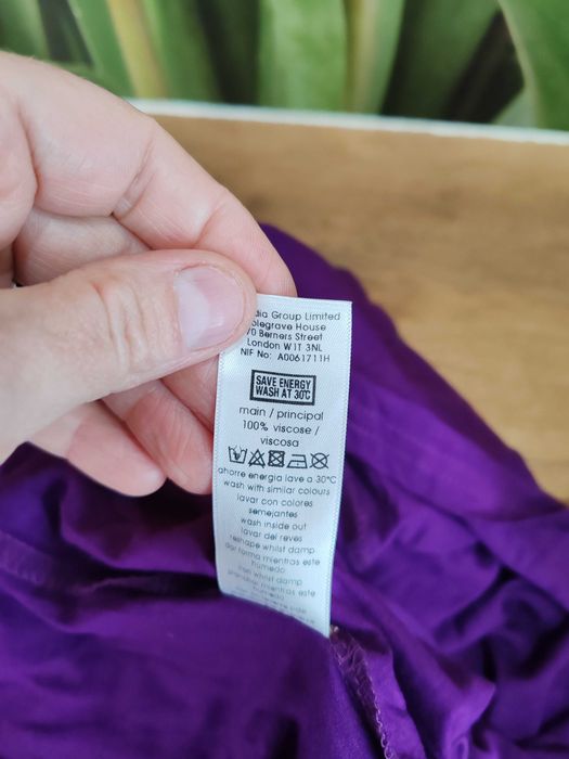 Wygodna maxi fioletowa sukienka Evans rozmiar 50/52 wiskoza