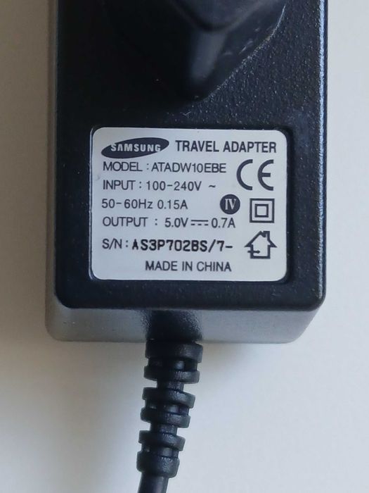 Carregador de telemóvel Samsung