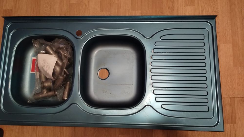 Zlewozmywak dwukomorowy lewy 120x60 syfon zlew