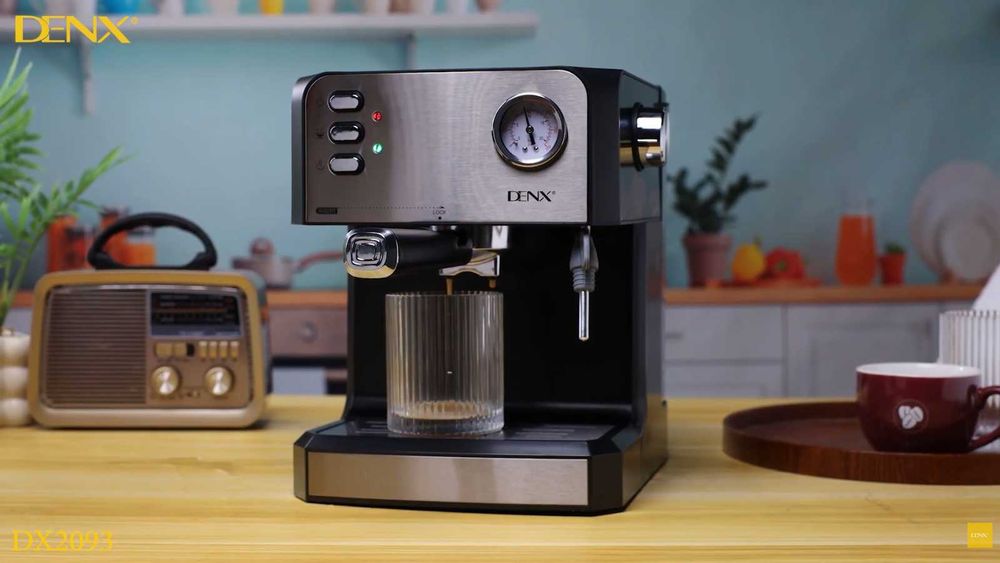 Кофемашина электрическая многофункциональная DENX DX2093 1.6л 850Вт Черная Новая