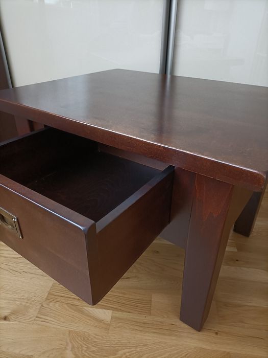 Stolik kawowy, ława z szufladą / drewno