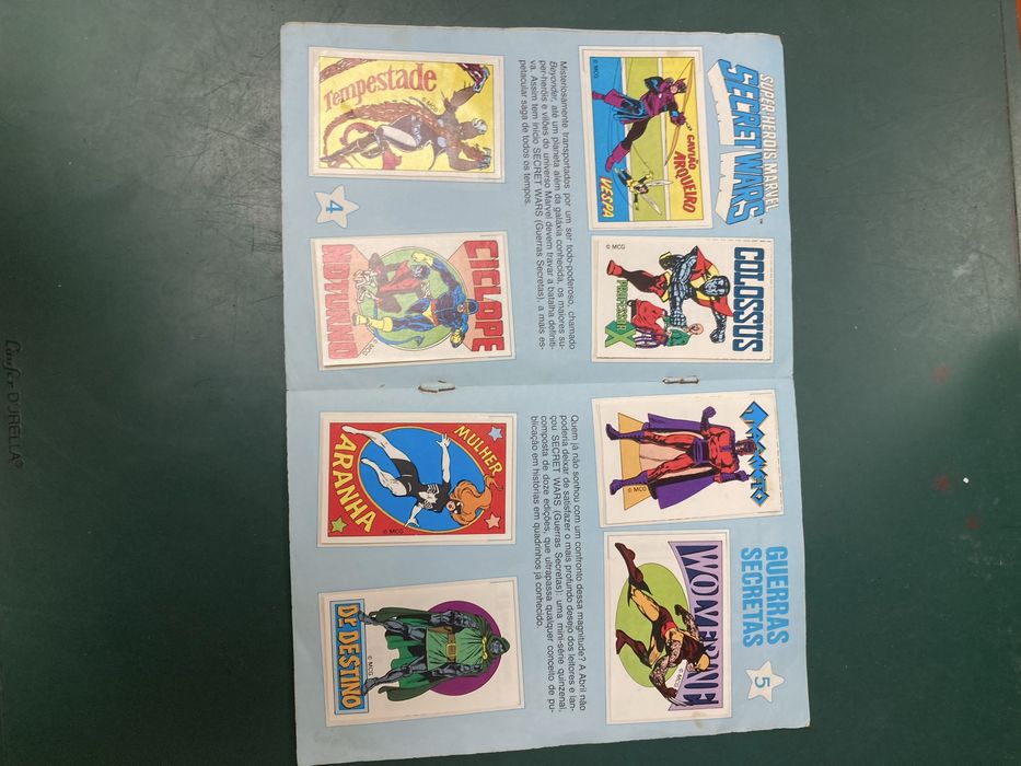 Caderneta completa Secret Wars Marvel