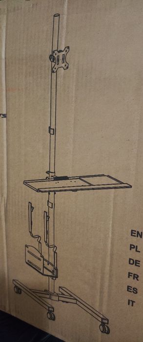 Stojak na komputer, monitor lub telewizor i klawiaturę, na kółkach