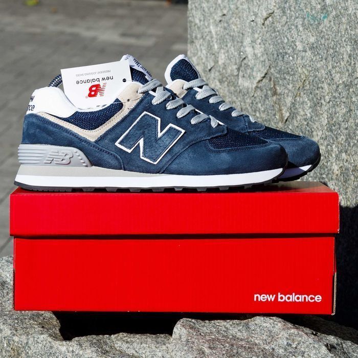 (1924) Кросівки New Balance 574 сині (36-41) NB nb нб ню беленс