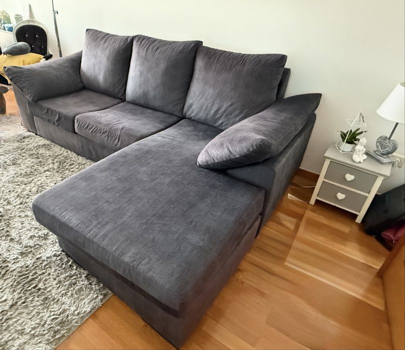 Sofá de 3/4 lugares com chaise longue