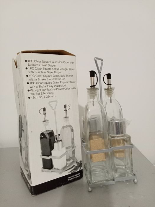 Galheteiro quatro peças - aço