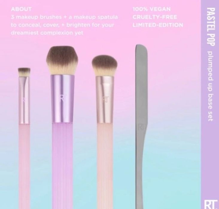 Real Techniques Pastel Pop Zestaw pędzli (3 szt) + szpatułka