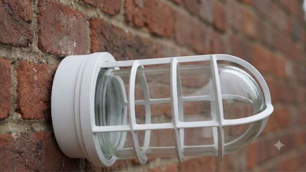 Candeeiro de Parede Industrial “Jelly Jar” Branco – Estanque (Vapor-Proof)