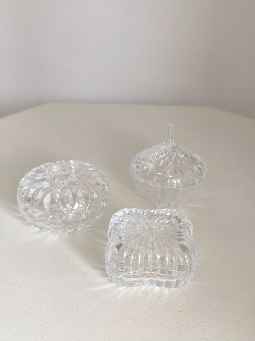 Conjunto de 3 guarda joias em cristal D'Arques