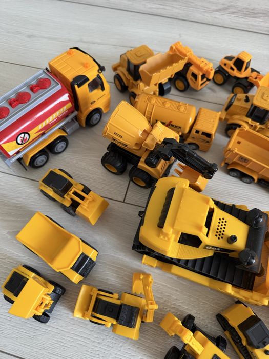 Будівельна техніка, бульдозер, екскаватор, вантажівка, бетономішалка