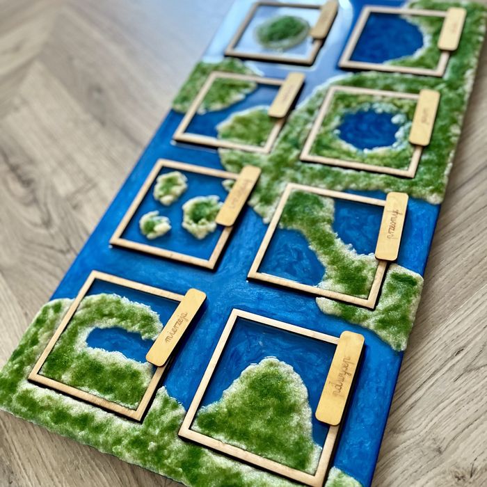 Formy ukształtowania terenu Montessori tabliczki sensoryczne z tacą