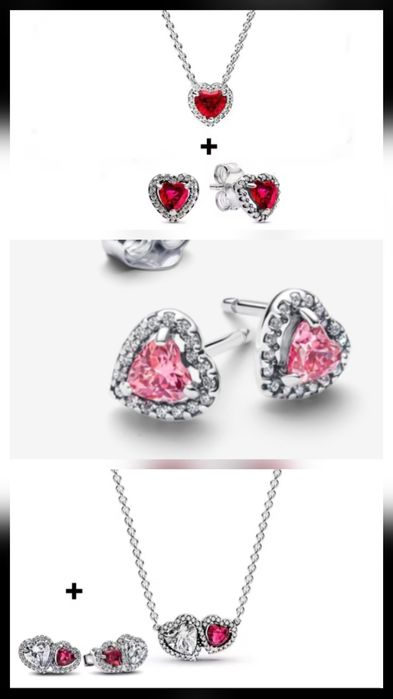 Пандора серьги , набор с колье