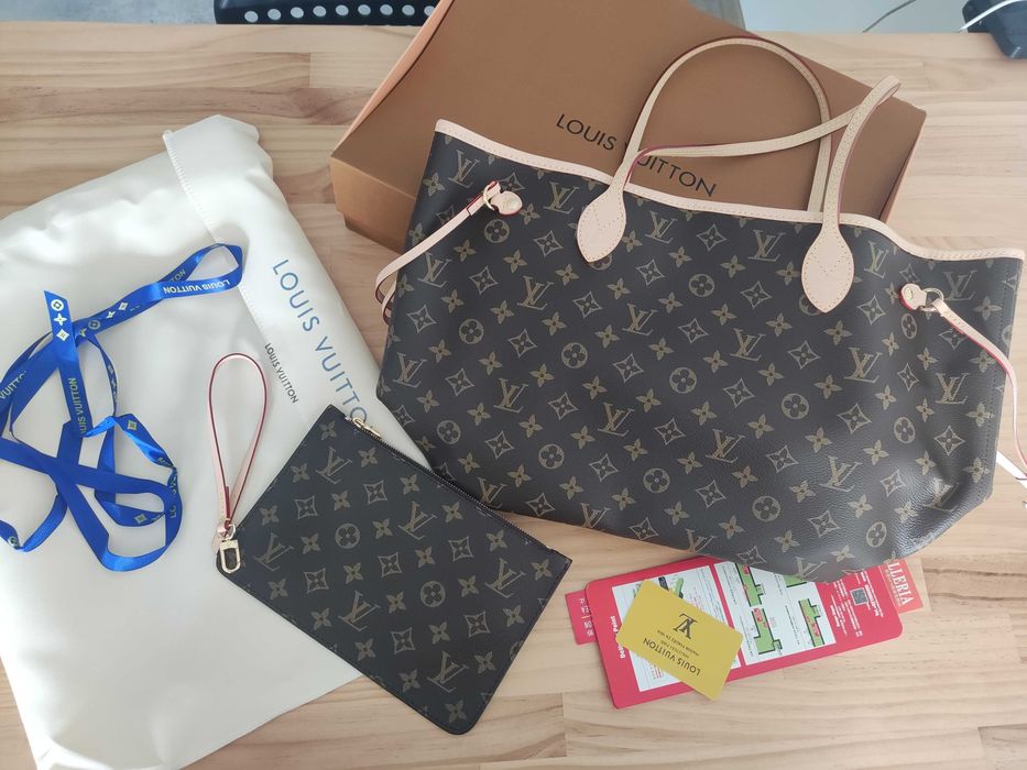 Louis Vuitton Neverfull Torebka damska torba, skóra od reki
