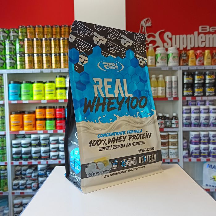 Real Pharm Real Whey 700g Białko WPC Odżywka Białkowa kokos-czekolada