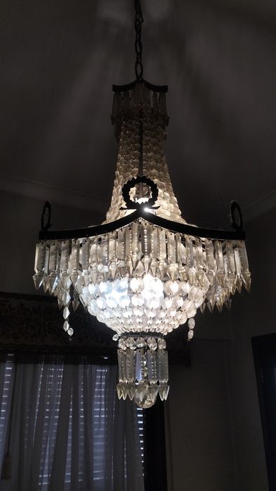 Candeeiro Sala Antigo Cristal