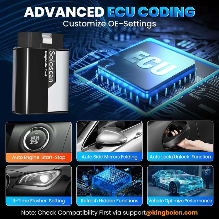 Автосканер Kingbolen Soloscan для FORD, BMW та VAG сканер помилок OBD2