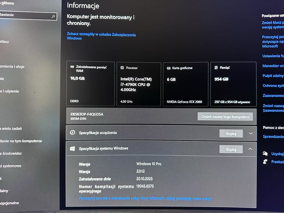 Komputer I7-4790K RTX2060 6GB