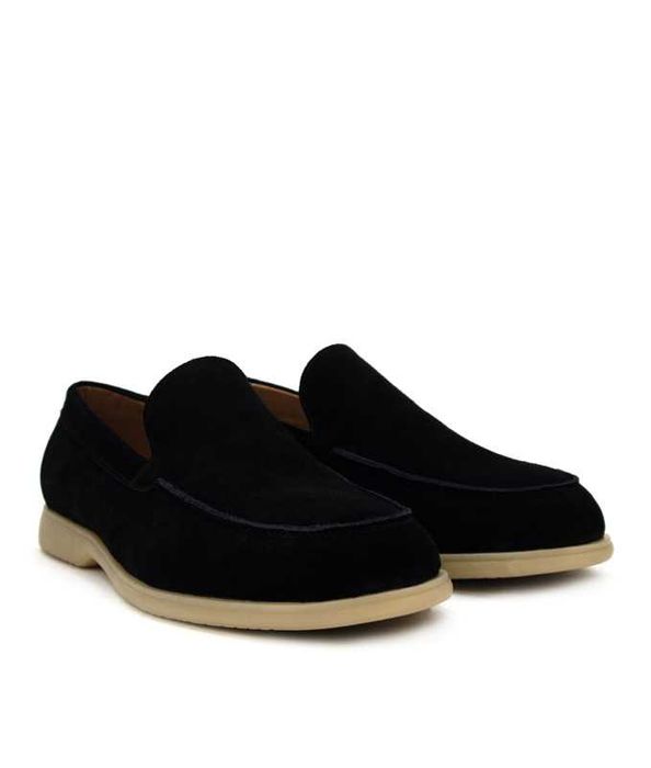 Męskie loafersy z naturalnego zamszu