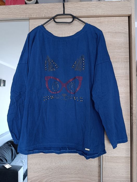 Bluza damska Megi. L. XL. Niebieska . Cekiny