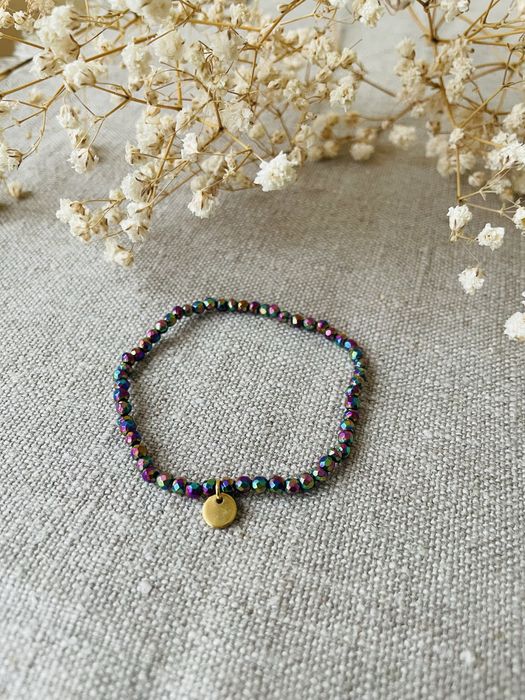 Bransoletka z kamieni naturalnych (hematyt 3 mm)