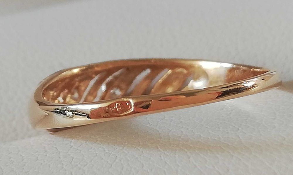 WŁOSKI złoty pierścionek pr 585 z cyrkoniami Lśniący błyszczący