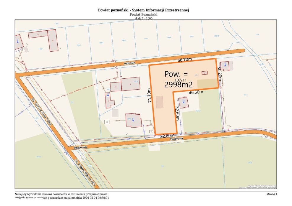 Działka pod zabudowę mieszkalną jednorodzinną Czmoniec, gm. Kórnik - Widok 4