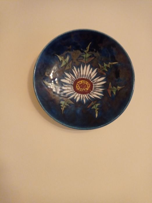 Talerz ozdobny Hindelanger Keramik Handarbeit lata 60 wintage PRL