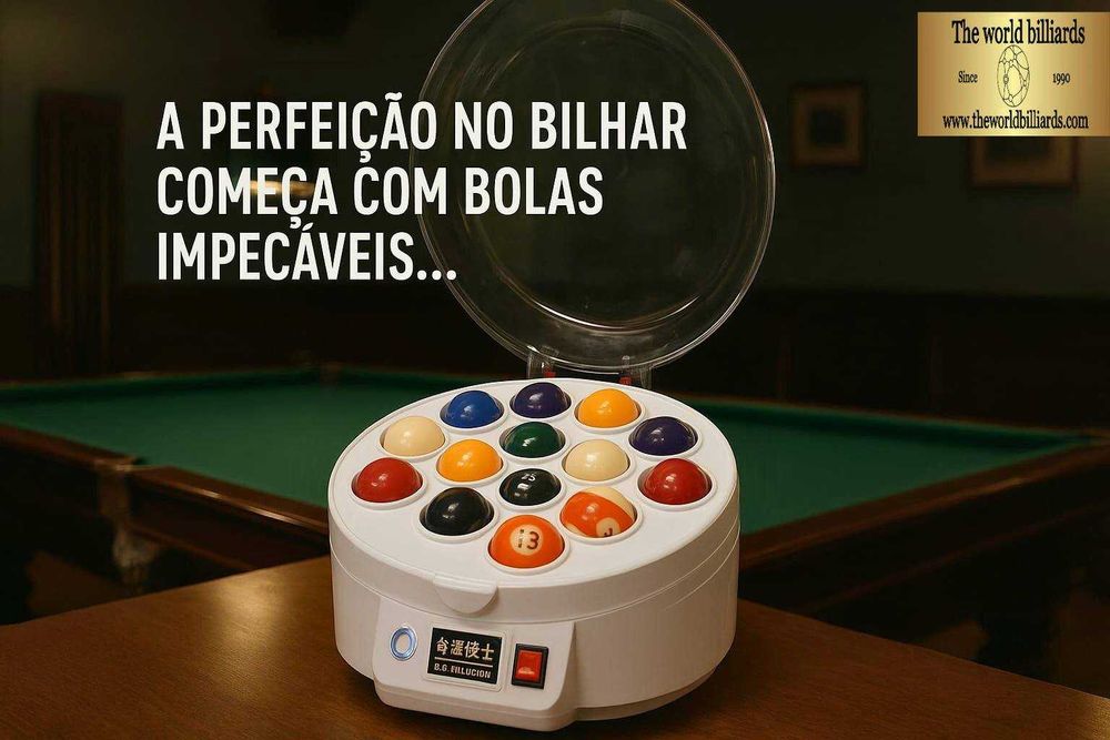 Limpeza, desinfecção e polimento de bolas de bilhar/snooker