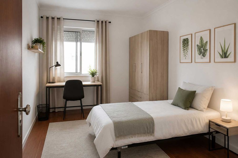 Quartos mobilados no centro de Castelo Branco | Despesas incluídas | Terraço privado | Limpeza | Ideal para estudantes e jovens profissionais