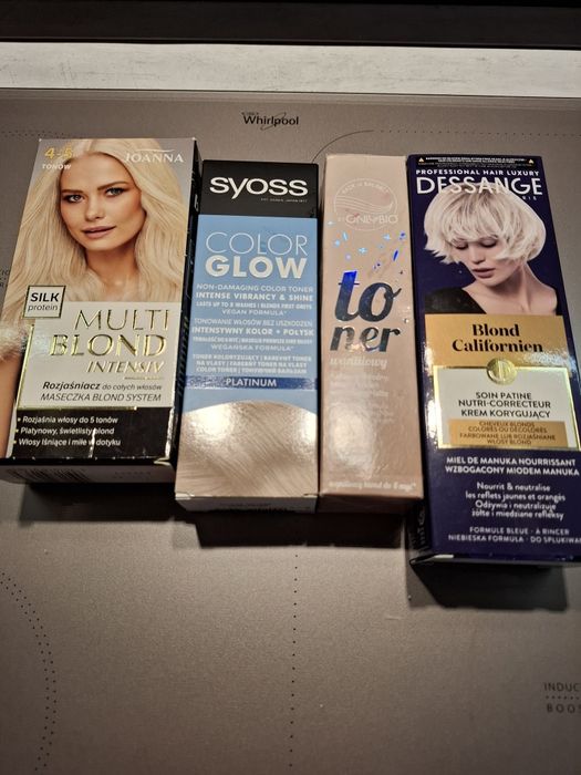 Platynowy biały blond farbowanie rozjaśniacz i tonery