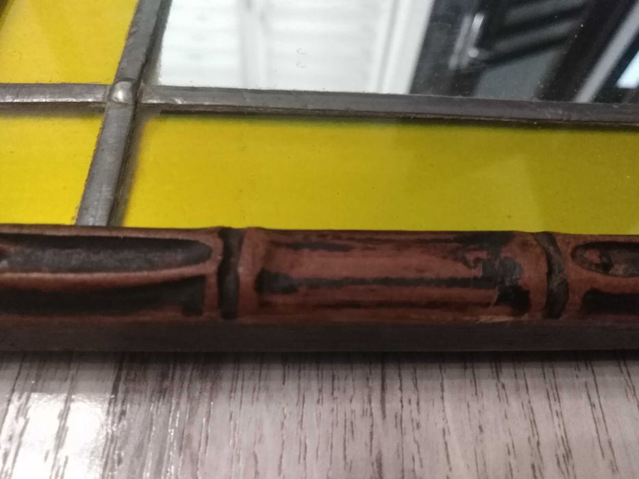 angielskie lustro z witrażem metodą tiffaniego- unikat, rękodzieło