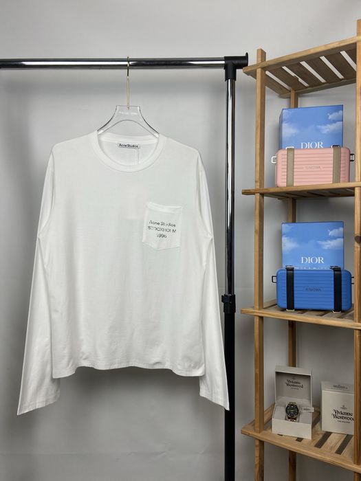 Лонгслів Acne Studios «Stockholm» | Бавовняний Білий Лонг Акне Студіос