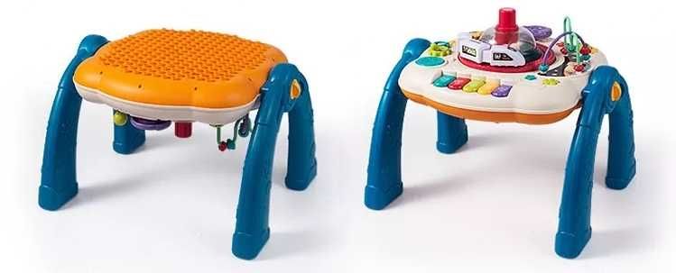 Stolik interaktywny pociąg klocki dwustronny