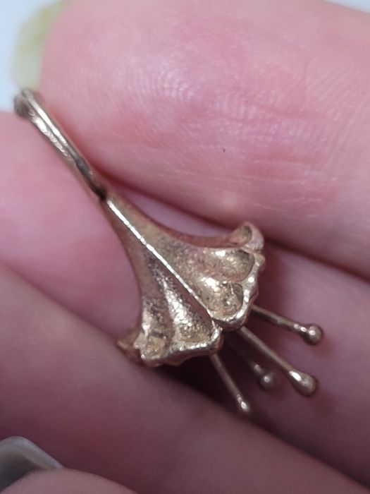 Кулон кувшинка серебро 925 пробы в позолоте