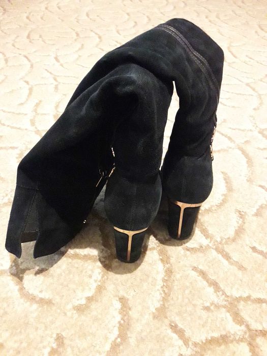 Сапоги ботфорти жіночі замшеві зима 35 р