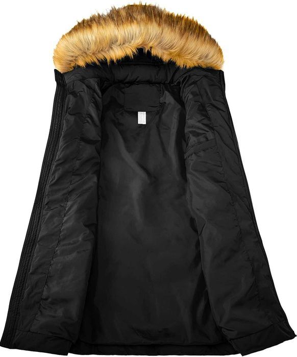 Nowa kurtka damska / parka zimowa / płaszcz puchowy czarny "M" !2273!