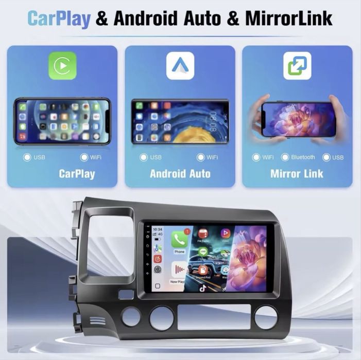 Андроїд для  Honda Civic 2006-2011 CarPlay+Android auto