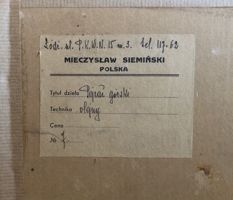 Obraz olejny „Pejzaż górski” Mieczysław Siemiński Polska