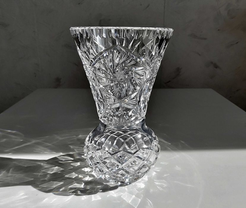 Mały wazon kryształowy kryształ Polska lata 80. PRL - b. dobry stan