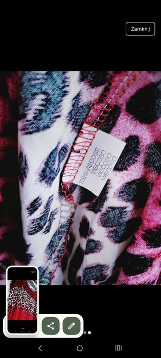 Letnia sukienka w kwiaty w panterkę plus size rozmiar 44 46 48