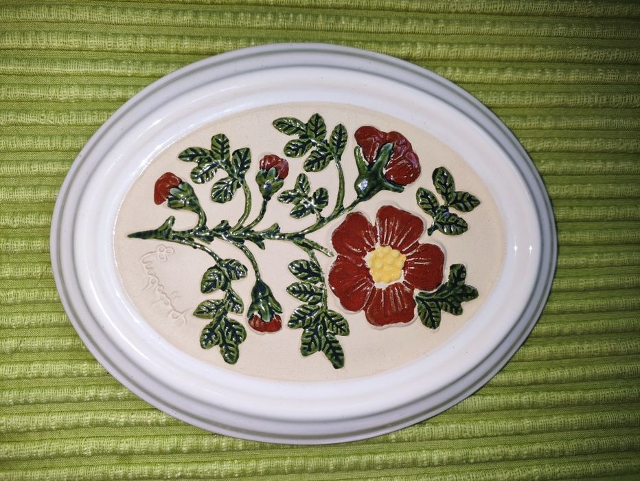 „GABRIEL SWEDEN" obrazek dzika róża.Piękny owalny dekoracyjny,subtenyl