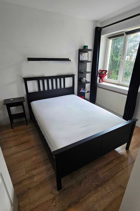 SUPER OFERTA! Łóżko podwójne-IKEA154x211cm +materac+stelaż+stolik+Półka+LED
