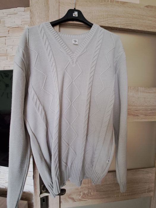 Męski sweter XXL szary