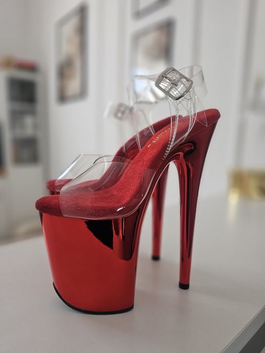 Buty do exotic pole dance Pleaser Flamingo 808 red chrome rozm. 35