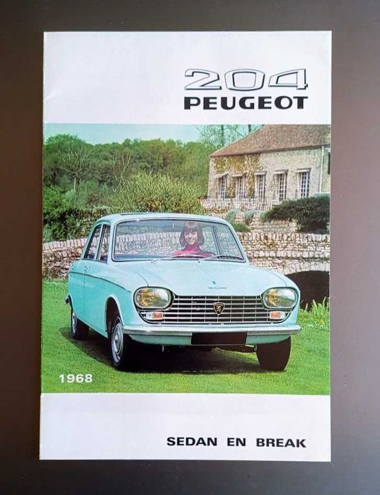 Folheto publicidade memorabilia 1968 Peugeot 204