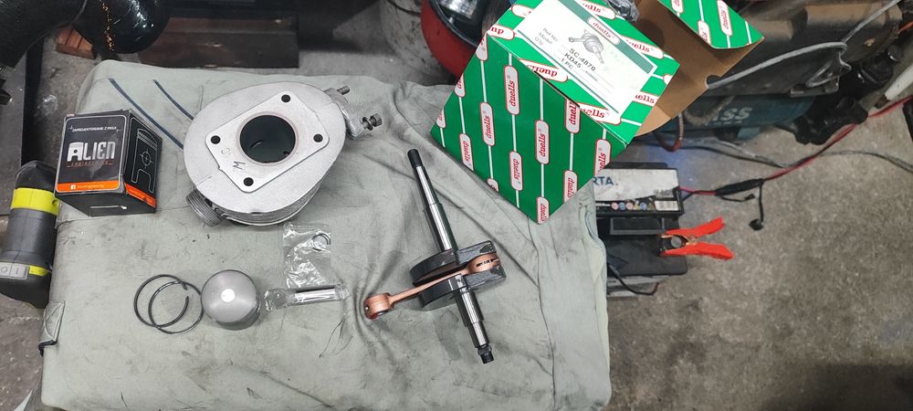 Cylinder komar jajko Motorynka wał nowy duells 017 po szlifie tłok ZMD