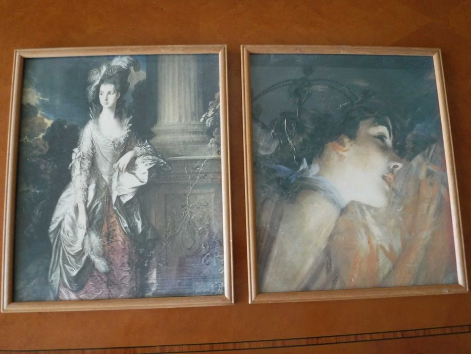 Reproduções de quadros famosos 32x26,5 cm, (com moldura e vidro)