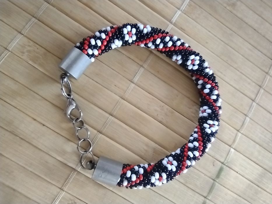 Bransoletka handmade koraliki toho szydełko rękodzieło